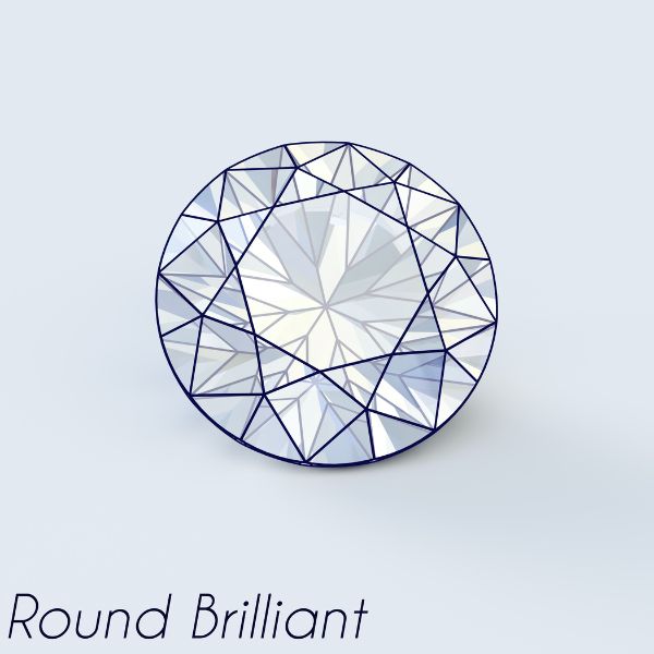 Image of a round brilliant cut diamond